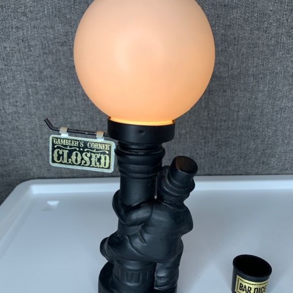 Vintage Charlie Chaplin Bar Lamp Hobo Drunk Lamp Post Bar Dice Table Light - Picture 6 of 9